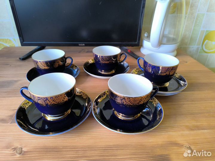 Кофейные чайные пары лфз СССР фарфор позолота