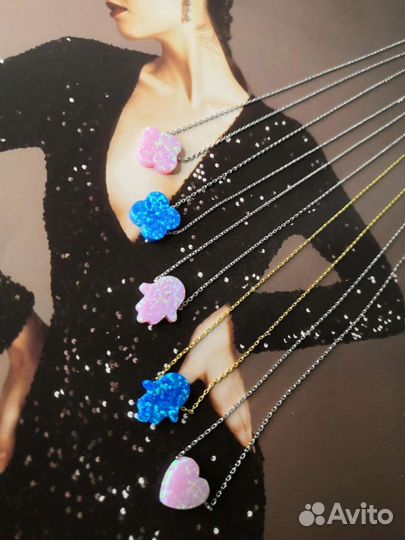 Нежные подвески с натуральным опалом