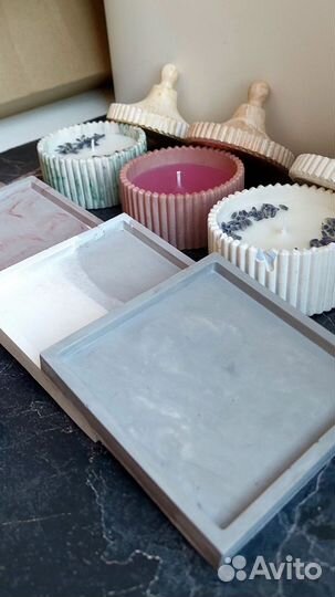 Свечи ручной работы с подсвечником