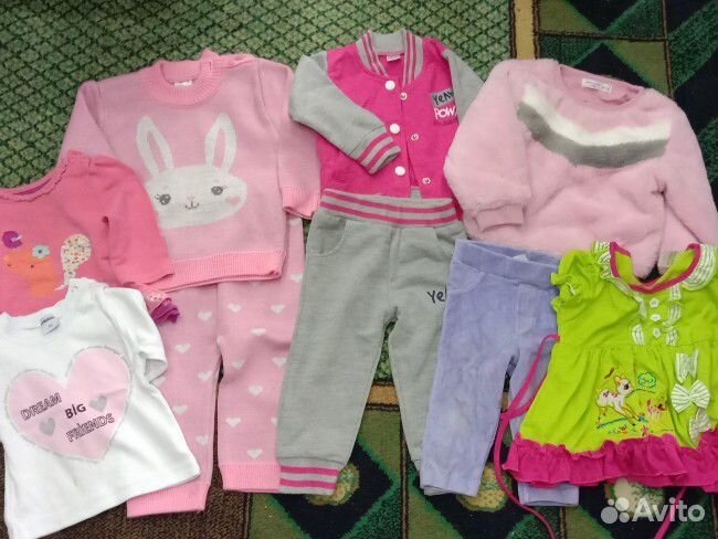 Вещи для девочки пакетами 80-86
