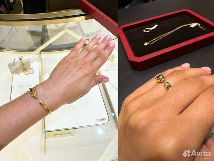 Cartier panthere кольцо, подвеска, серьги.Оригинал