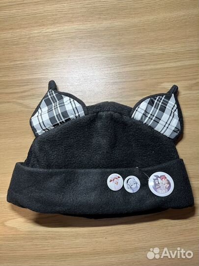 Шапка аниме с ушками, значками Lolita Kisama