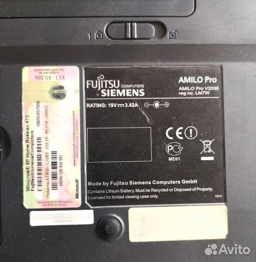 Ноутбуки fujitsu-siemens amilo Pro V20350. На запч