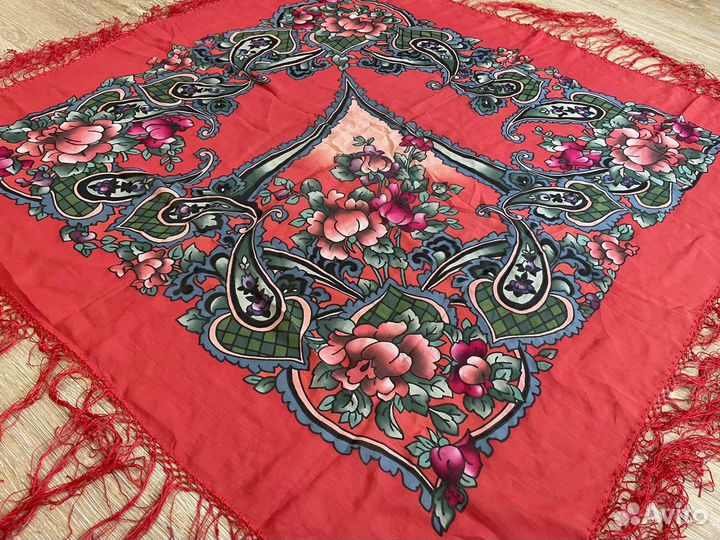 Платок павловопасадский шерстяной женский СССР