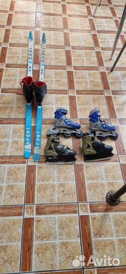 Конь, лыжи, ролики детские