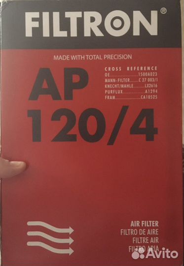 Фильтр воздушный Filtron AP 120/4