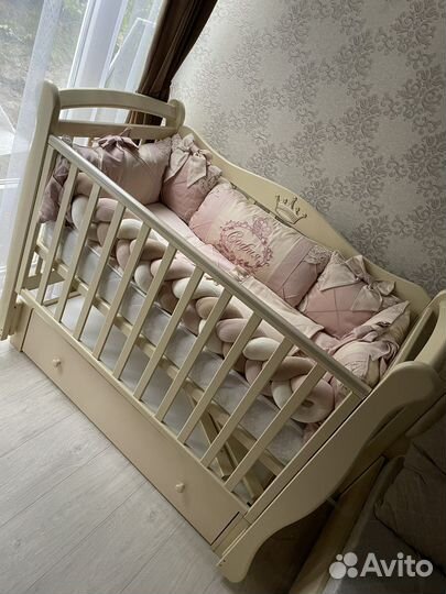Бортики в кроватку для девочки