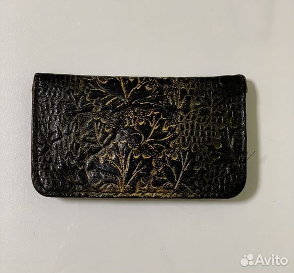 Кошелек (кожа) ссср, винтаж, 11х6 см