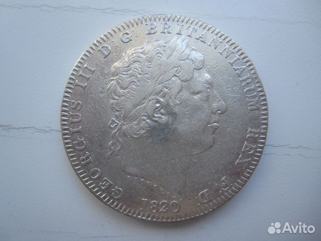 Великобритания 1 крона 1820 года Георг III Серебро