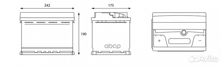 Аккумулятор gladiator EFB 62 Ah, 620 A