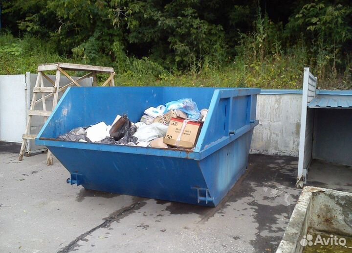 Вывоз строительного мусора бункерами 8м3
