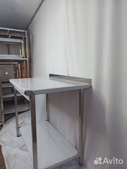 Стол с полкой 100x60 из нержавеющей стали