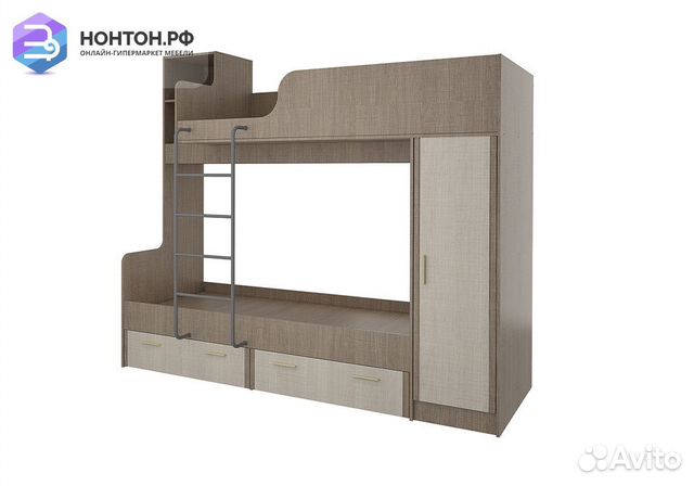 Двухъярусная кровать Юта крослайн карамель / латте