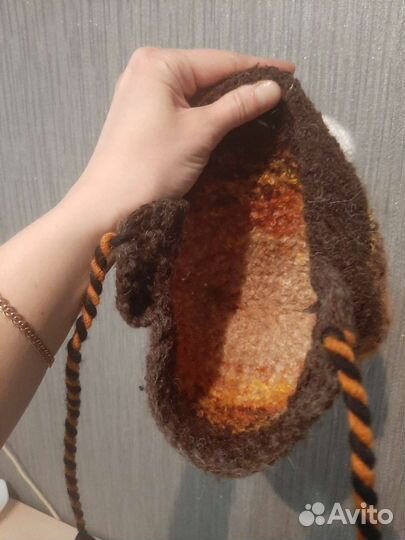 Детская шапка белка ручная вязка