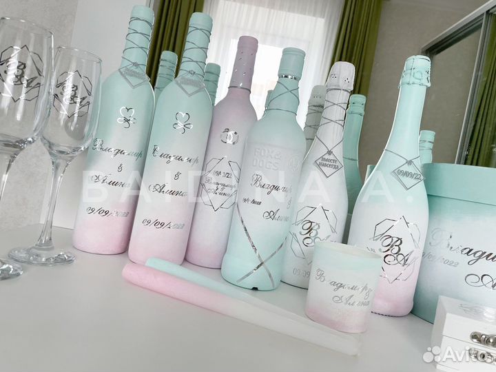 Свадебные бутылки, семейный банк, семейный очаг