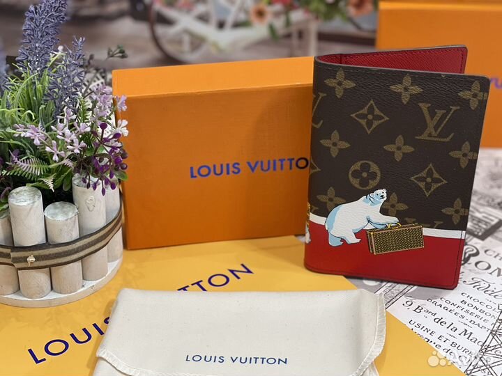 Обложка для паспорта louis vuitton канва+эко кожа