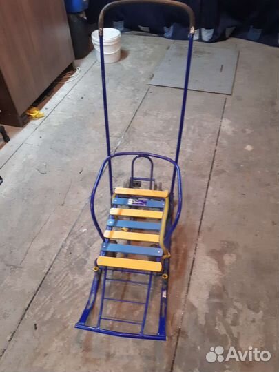 Детские санки коляска с колесами