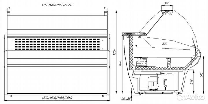 Витрина вхср-1,5 Сarboma G110 (динамика, -5:+5)