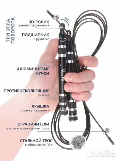 Скакалка для фитнеса. С утяжелителями