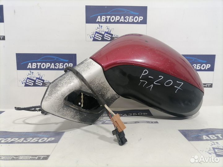 Зеркало Peugeot 207 красное