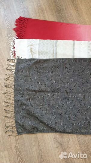 Тёплые палантины с кистями /цена за 3 шт