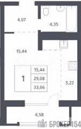 Квартира-студия, 29,1 м², 15/21 эт.