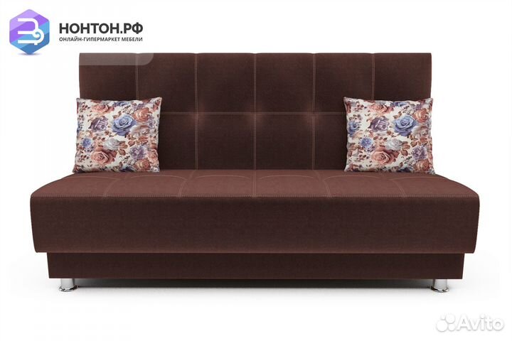Диван книжка Мария микровелюр коричневый
