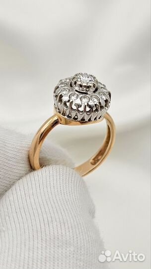 Золотое кольцо с бриллиантами 585/4.27/17р