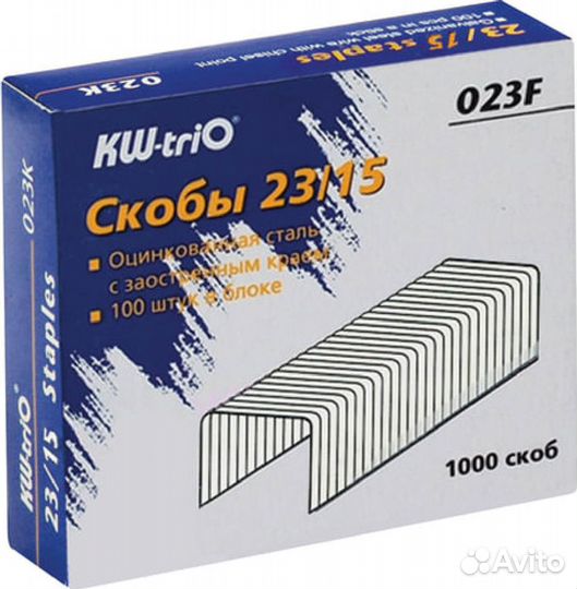 Упаковка скоб для степлера KW-Trio 023F, 23/15, 1