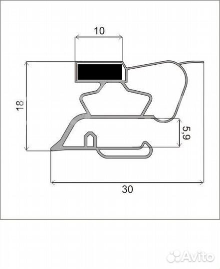 Резина для холодильников Днепр 42*55 см