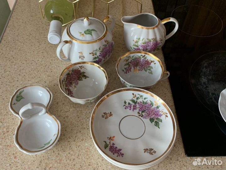 Чайный сервиз СССР дулево сирень