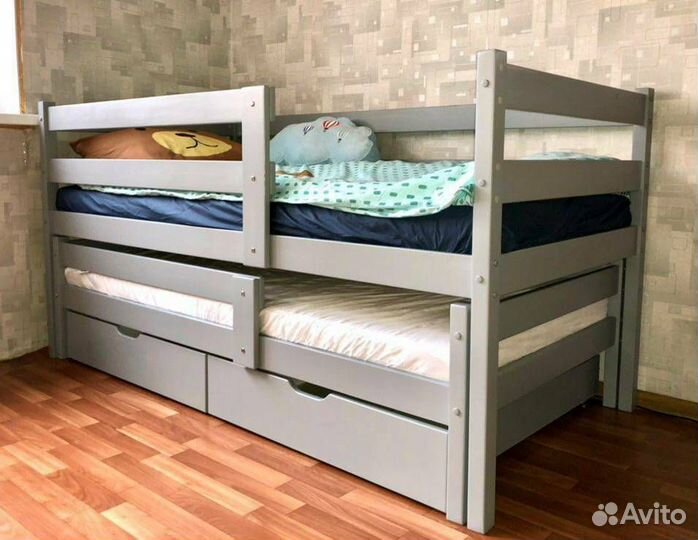 Детская кровать из березы для 2-х детей