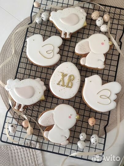 Имбирные пряники, топперы на Пасху, для кулича