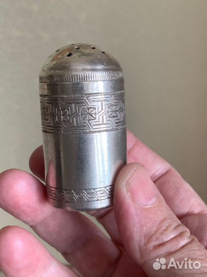 Серебряная антик.солонка-стопка 875 пр с рабочим