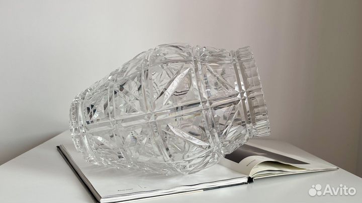 Ваза для цветов хрустальная Бочонок СССР винтаж