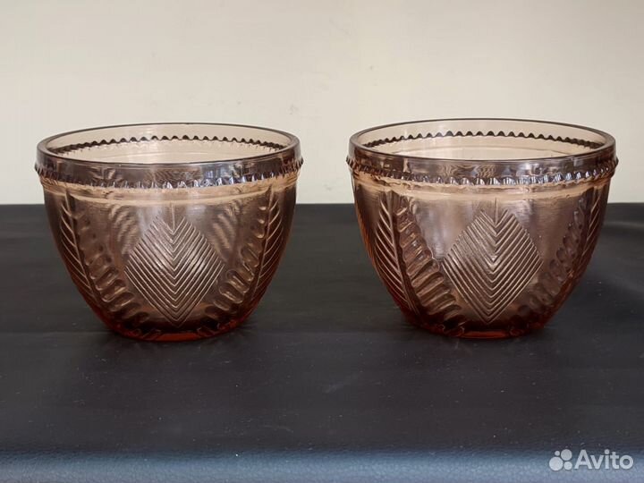 Салатник цветное стекло набор 2 шт