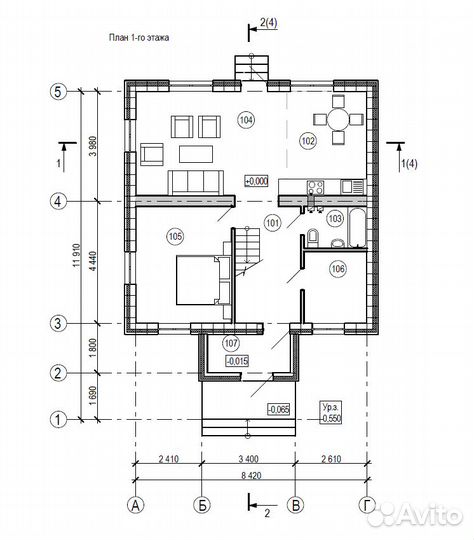 Домокомплект 126,6 кв.м из теплоэффективных блоков