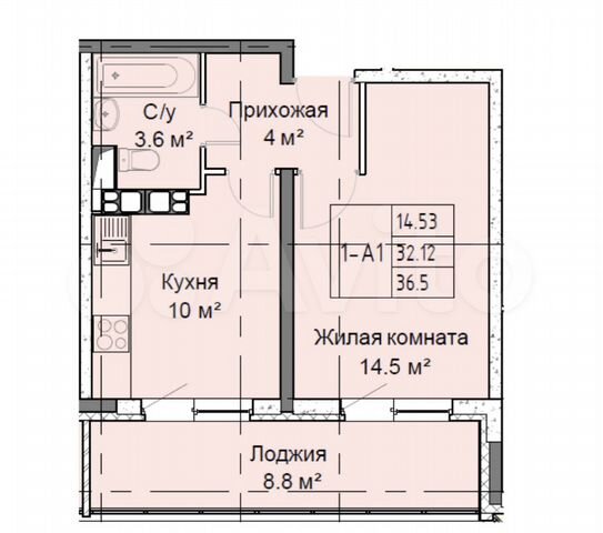 1-к. квартира, 36,5 м², 13/13 эт.