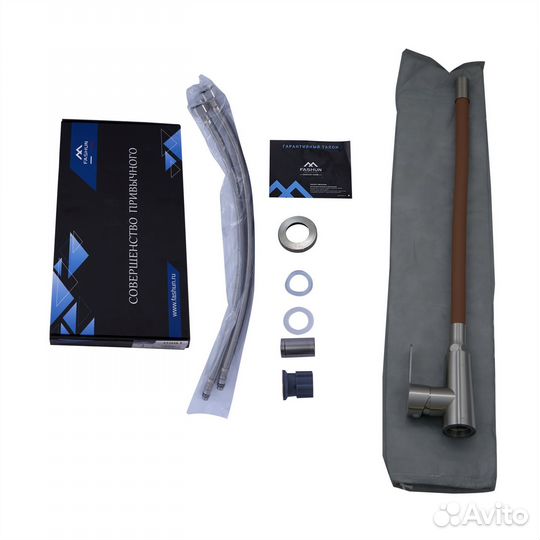 Смес-ль кухня гибк. излив сатин/коричн. fashun A5