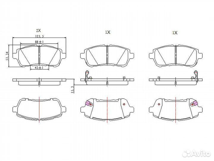 Колодки Mazda Demio DE3AS zjve