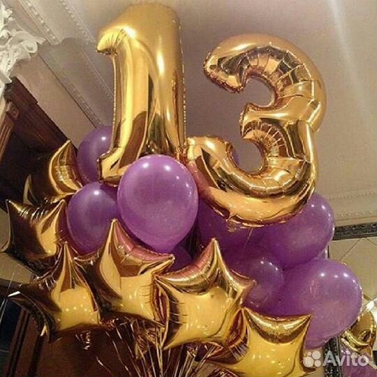 Шарики Гелиевые,цифры фольга