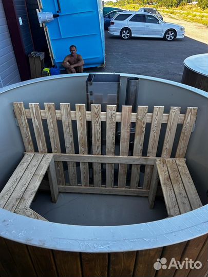 Купель с погружной печью. Банный чан