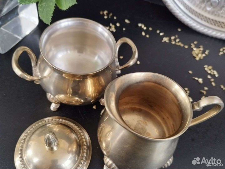 Набор сливочное/сахарница серебрение