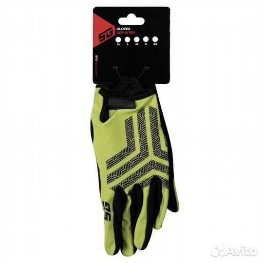 Велоперчатки полноразмерные STG Slim Skin, размер XS, зеленый с черным
