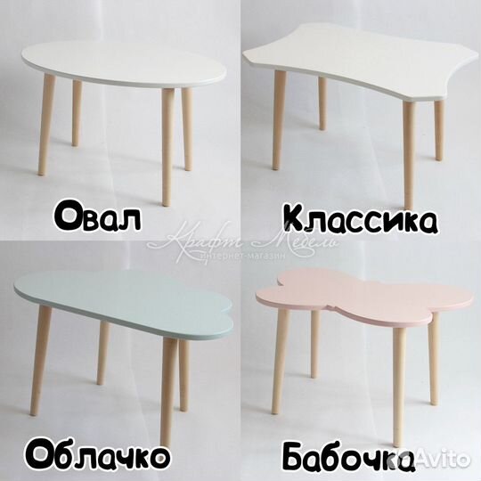 Детский стол и 2 стульчика Зефир