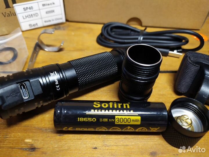 Sofirn SP40 4000K + аккумулятор налобный фонарь