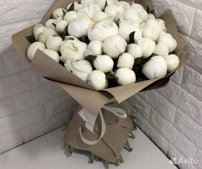 Букет белых пионов 5 9 11 15 18 с доставкой