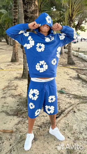 Худи denim tears синяя