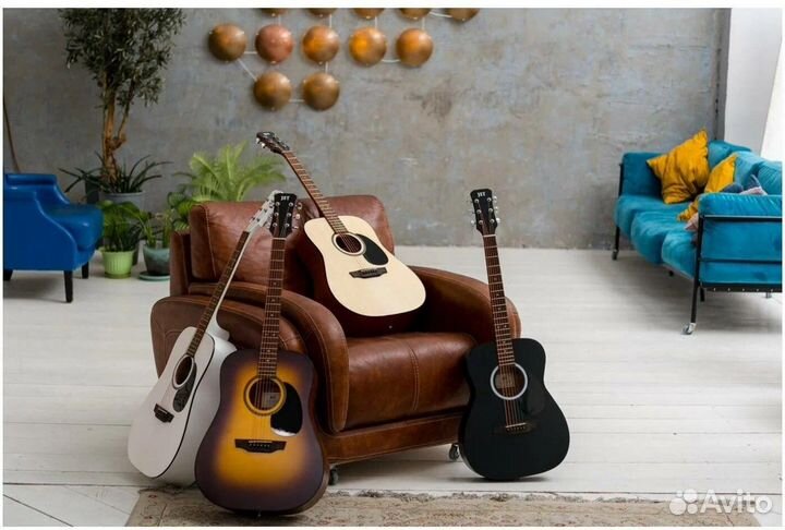 Гитара акустическая белая