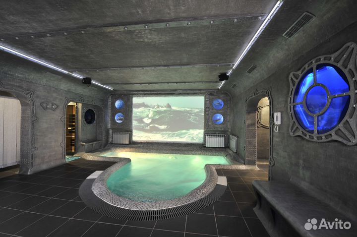 Баня сауна с бассейном
